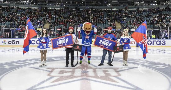 OLIMPBET поздравил ХК СКА с 79-летием на матче КХЛ в Санкт-Петербурге