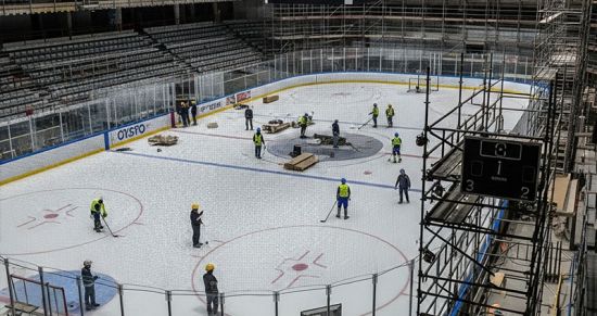 Олимпийская арена в Милане — ещё стройка: странные размеры льда, прогресс и каски повсюду
