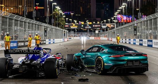 «Перестарался на холодной резине»: Бортолето выбил Стролла на старте в Лас‑Вегасе и тут же извинился