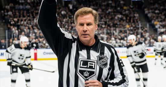 Уилл Феррелл устроил шоу на матче «Кингз»: пришёл в форме арбитра и раздавал «свистки»