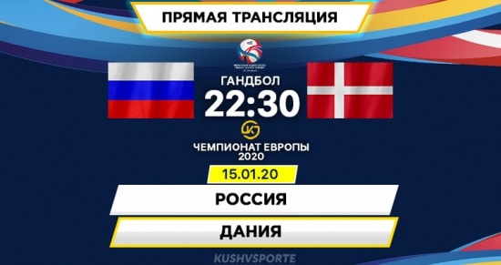 Россия – Дания: онлайн-трансляция матча чемпионата Европы по гандболу. 15.01.2020