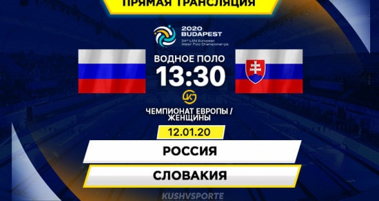 Россия – Словакия: онлайн-трансляция матча чемпионата Европы по водному поло. 12.01.2020