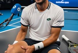 Жара в Мельбурне довела до судорог: Дардери свело ногу в эфире после победы над Хачановым