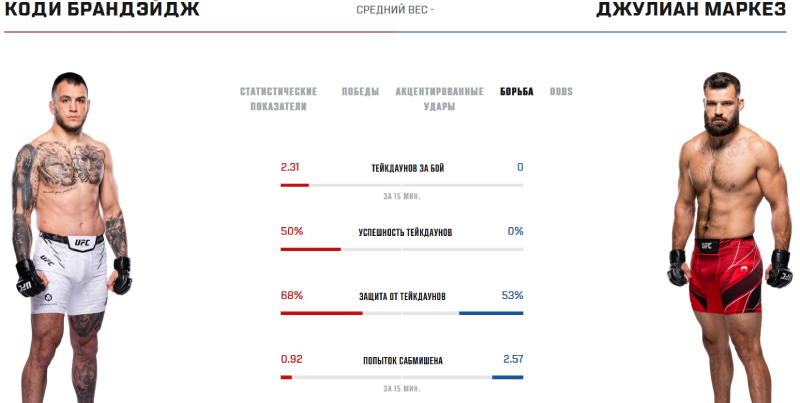 Показатели Брандэйджа и Маркеза в грэпплинге