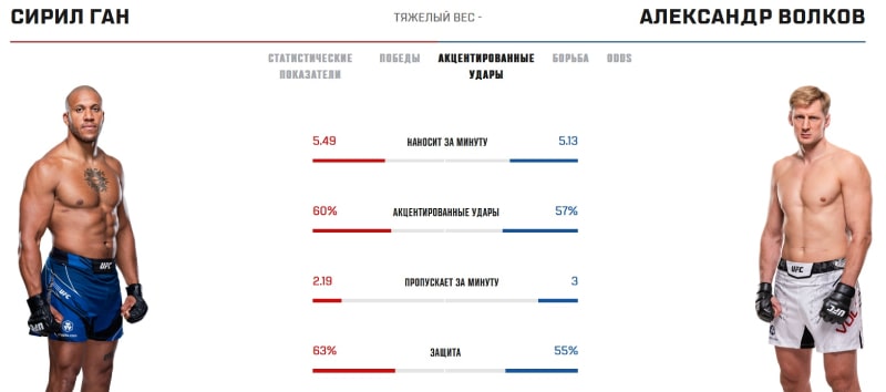 Статистика Гана и Волкова в стойке