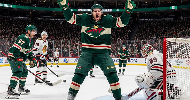 Капризов побил рекорд клуба: Миннесота вырвала победу у Чикаго в овертайме