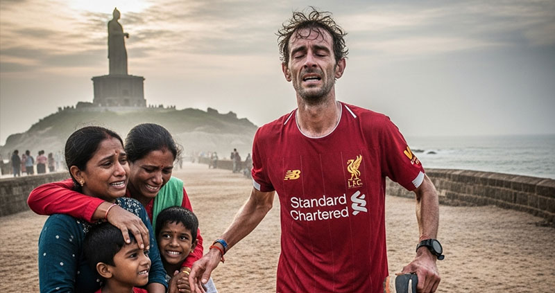 Фанат «Ливерпуля» пробежал 3666 км через Индию с опухолью.