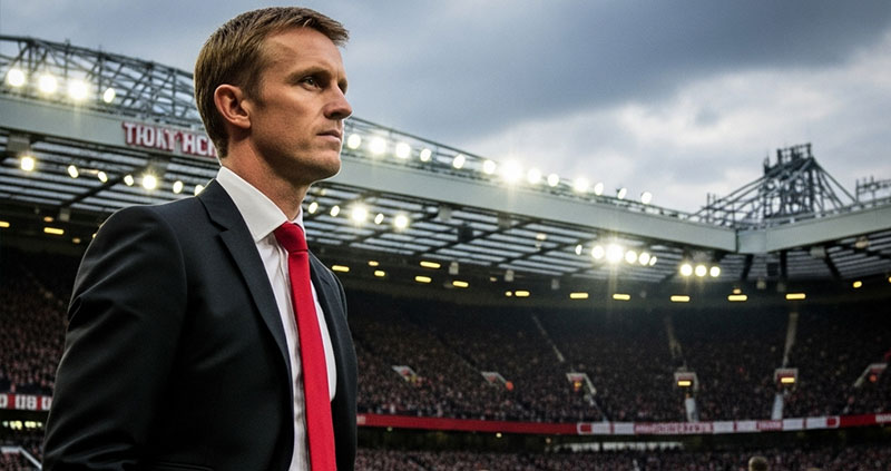 Майкл Каррик на скамейке запасных в форме Манчестер Юнайтед.