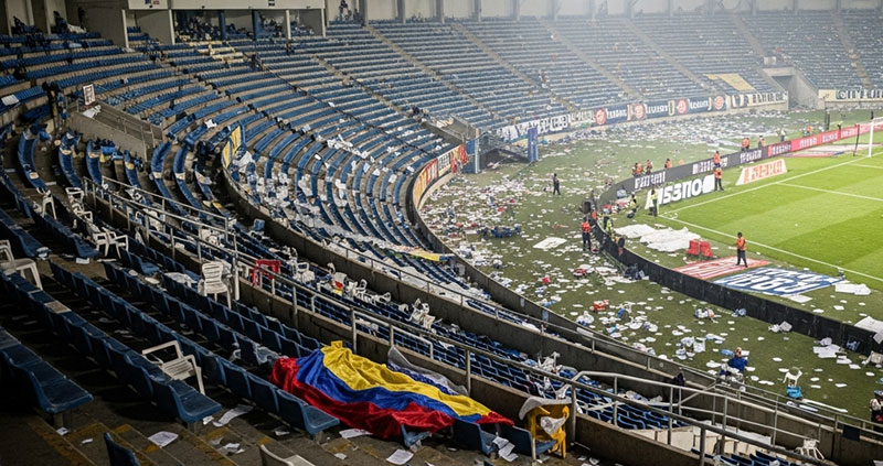 Финал Кубка Колумбии перерос в беспорядки: 59 раненых и 120 кг пиротехники изъято