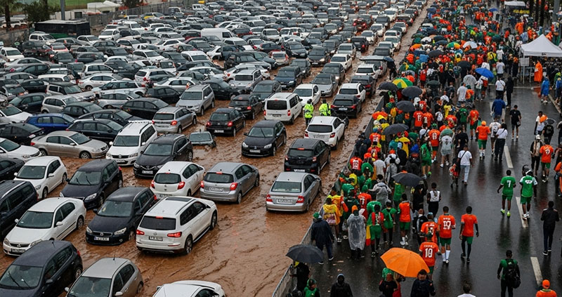 Испытание Маракешем: болельщики Кубка Африки застряли в пробках и слякоти у арены