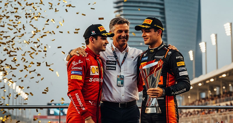 Отец Норриса подколол Леклера после финиша в Абу‑Даби: Ты просто пережал!