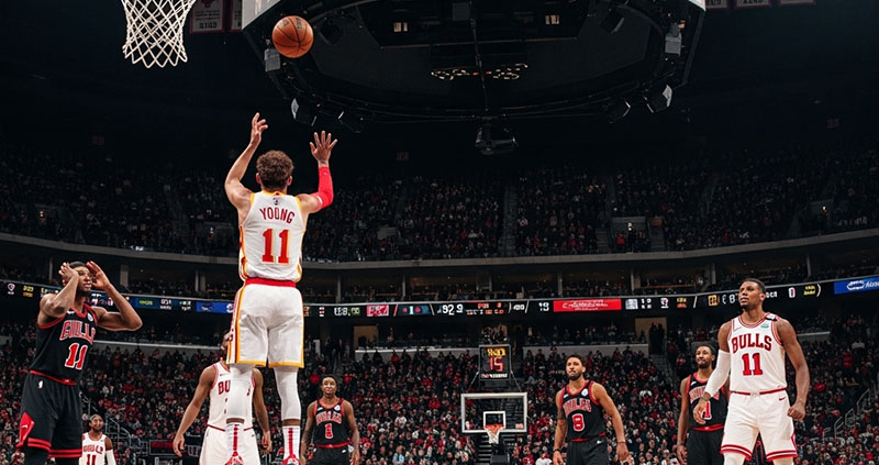 152:150 в Атланте: Буллз и Хокс устроили перестрелку на 300 очков — Янг промазал на сирене