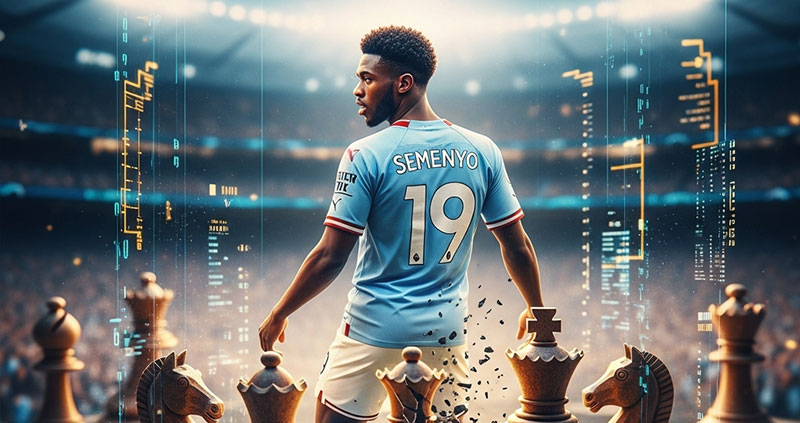 Жесты и улыбки футболиста в форме Манчестер Сити.