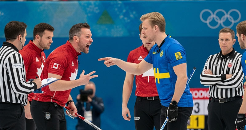 Скандал в кёрлинге на Олимпиаде: канадец взорвался из-за обвинений шведов в двойном касании