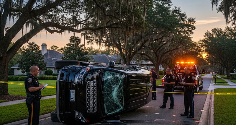 Тайгер Вудс перевернулся на Ленд Ровере во Флориде, задержан за пьянку и вандализм