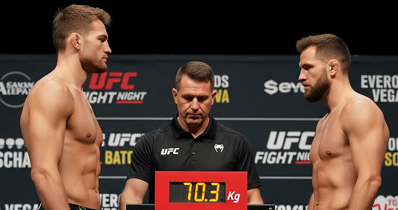 Пимблетт проходит проверку веса перед боем с Гейджи за временный пояс UFC