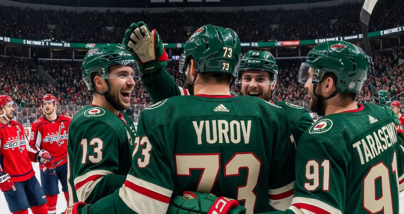 Юров и Тарасенко устроили шоу: Миннесота полурезервом вынесла Вашингтон 5:0