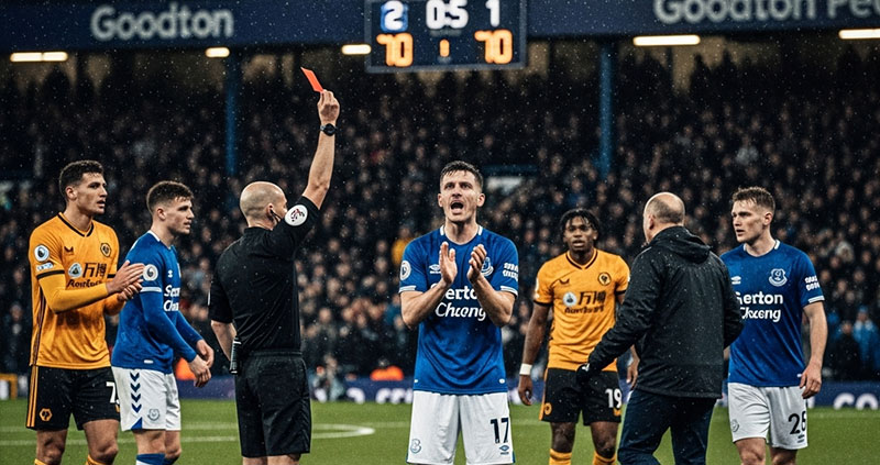 Два удаления и аплодисменты судье: Эвертон в концовке утопил свой матч с Вулверхэмптоном